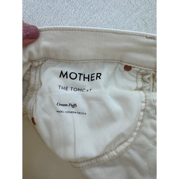 Mother The Tomcat Jeans Cream Puffs White Ivory Jeans Ankle Denim Mid Rise 28 6 - Picture 9 of 11